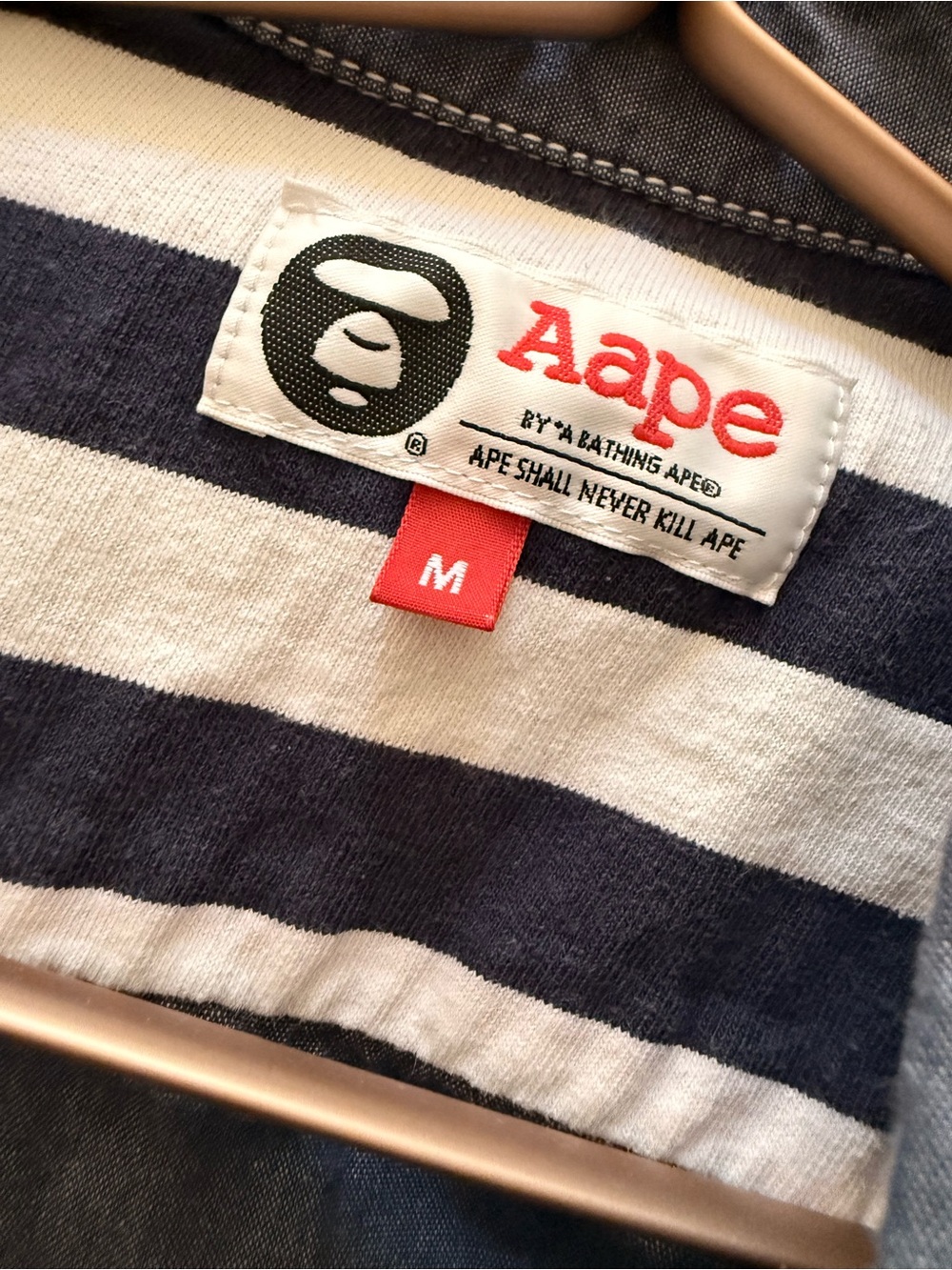 Denim long sleeve, button Bape top - woman